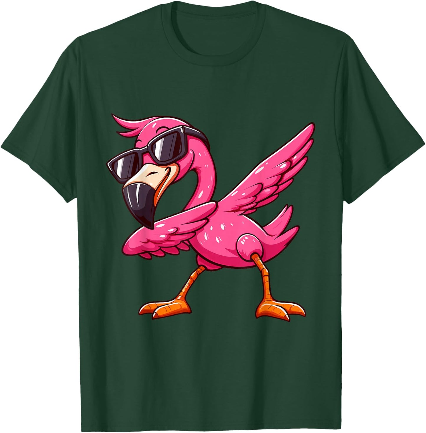 Dabbing Pink Flamingo Tropical Animal Lover Men Women Kids T-Shirt - T-Shirt | Forest