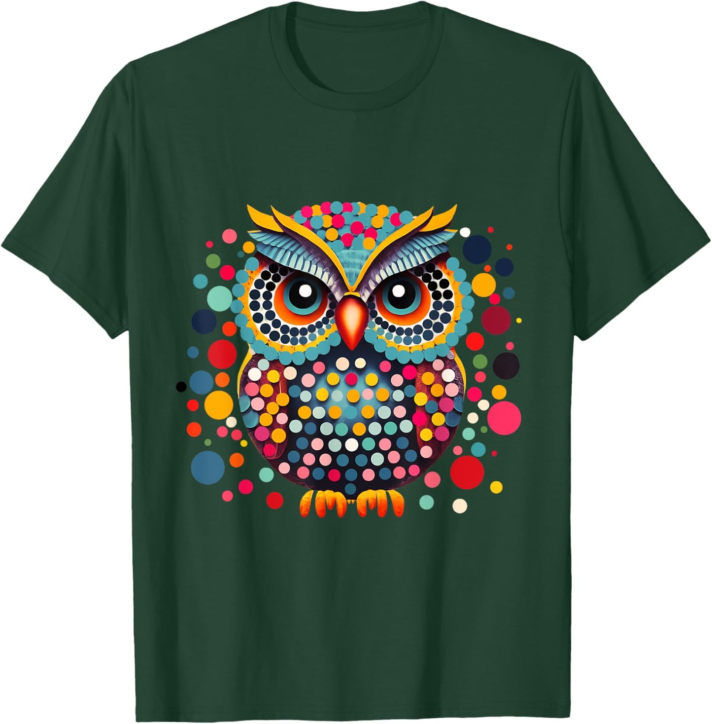 Owl Lovers Colorful Polka Dot Day Men Women Kids Youth Cool T-Shirt - T-Shirt | Forest