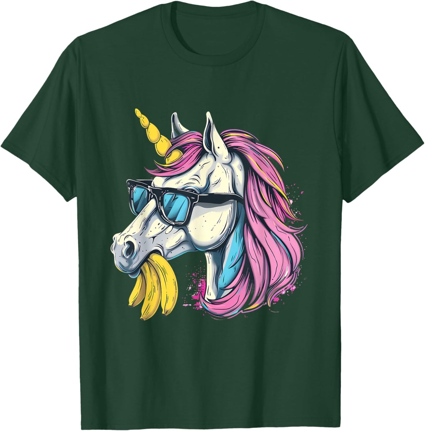 Banana Unicorn Portrait Artwork Banana Lover Bananas Fruit T-Shirt - T-Shirt | Forest