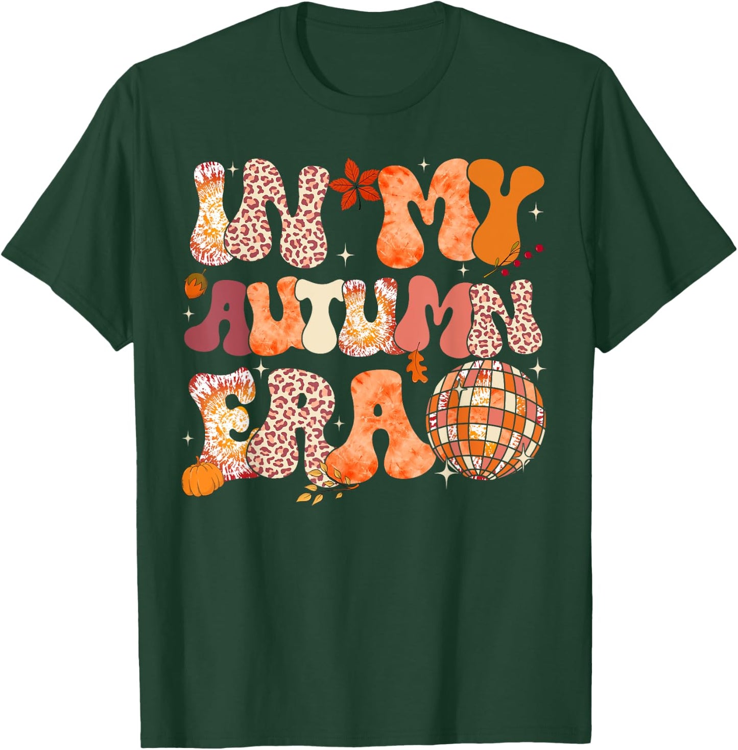 In My Autumn Era Leopard Tie Dye Thanksgiving Autumn Fall T-Shirt - T-Shirt | Forest