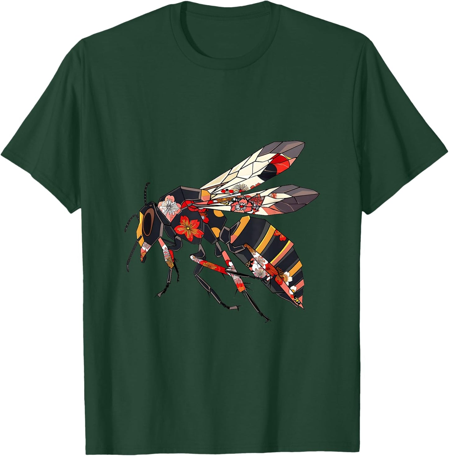 Japanese Giant Hornet Origami Cherry Blossom Hornets T-Shirt - T-Shirt | Forest