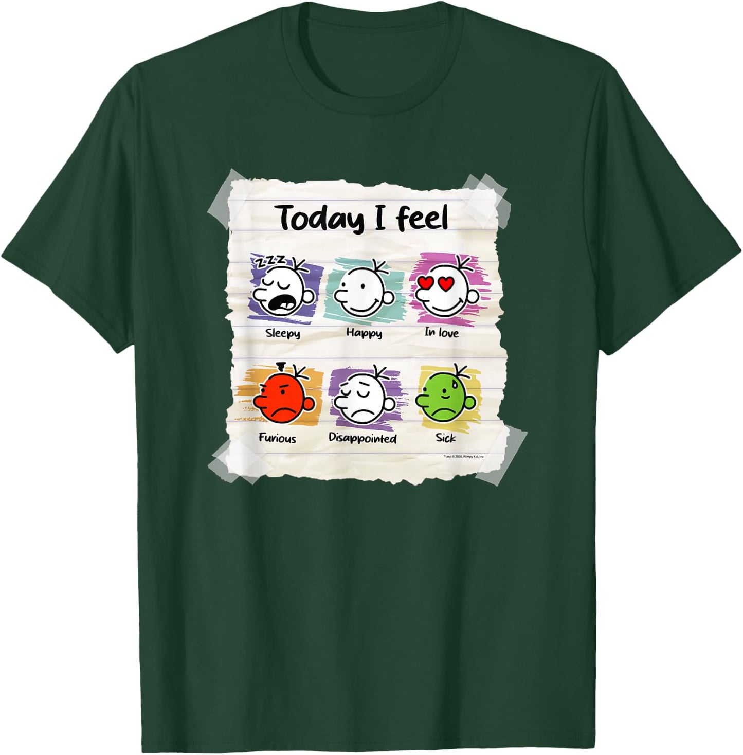 Diary of a Wimpy Kid Today I Feel Mood Chart T-Shirt - T-Shirt | Forest