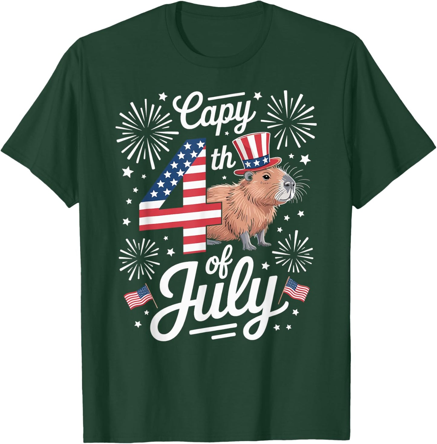 Capybara 4th Of July T-Shirt - T-Shirt | Forest