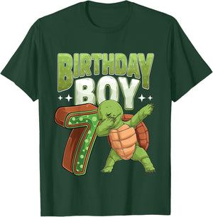 Kids 7 year old Turtle animal lovers 7th Birthday Boy T-Shirt - T-Shirt | Forest
