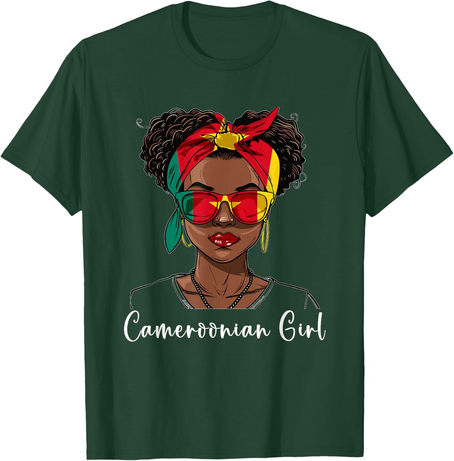Cameroon Flag Outfit for Woman Girl Souvenirs Cameroonian T-Shirt - T-Shirt | Forest