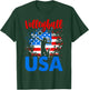 Volleyball USA Flag Support theTeam Flag T-Shirt - T-Shirt | Forest
