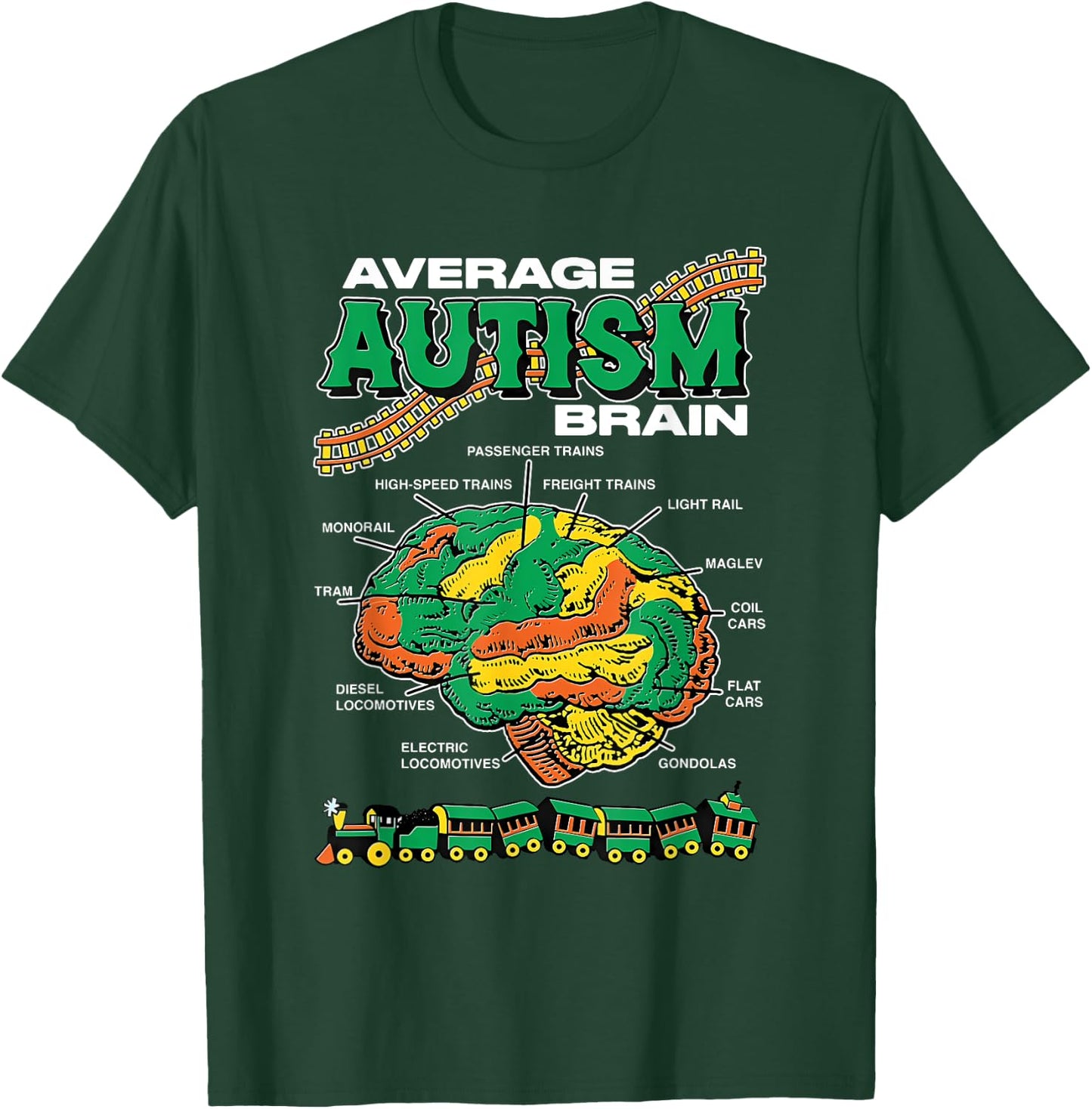 Average Autism Brain Design T-Shirt - T-Shirt | Forest