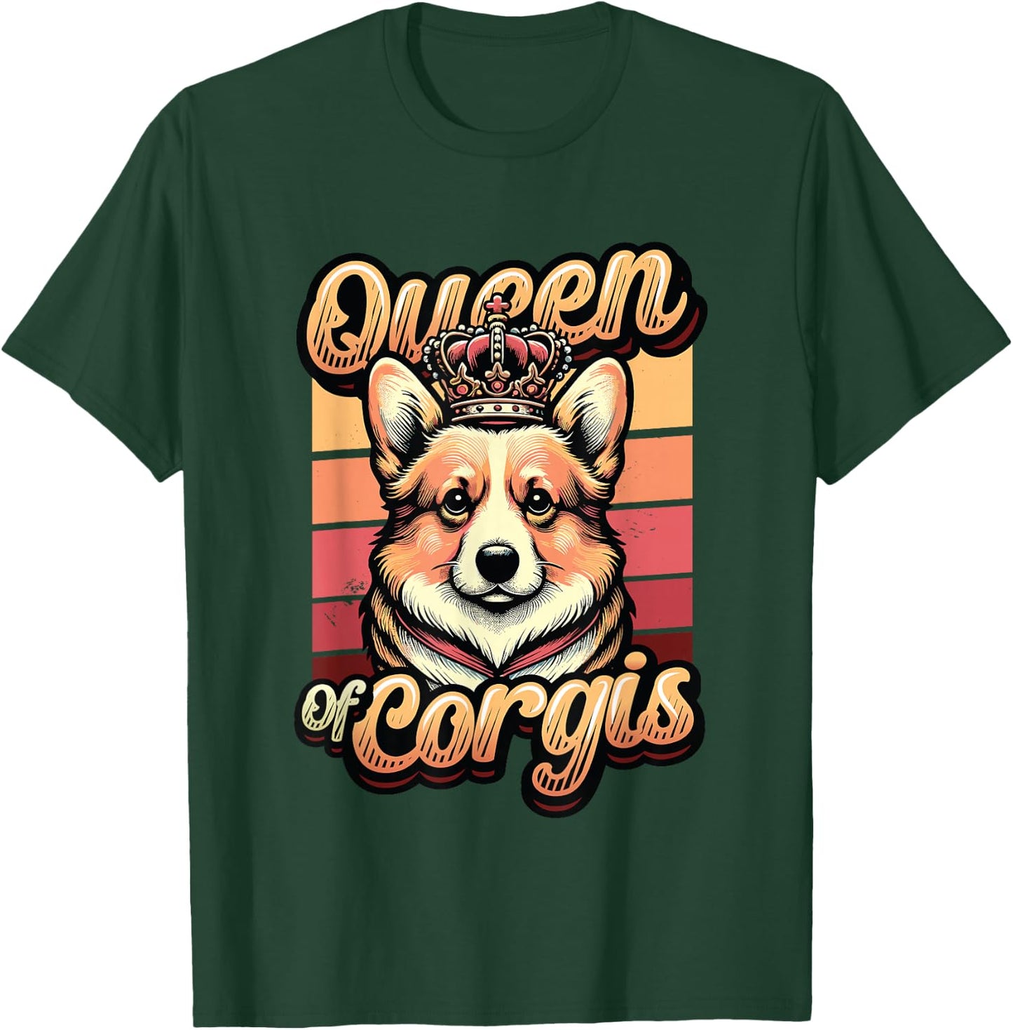 Corgi Girls Queen Of Corgis T-Shirt - T-Shirt | Forest