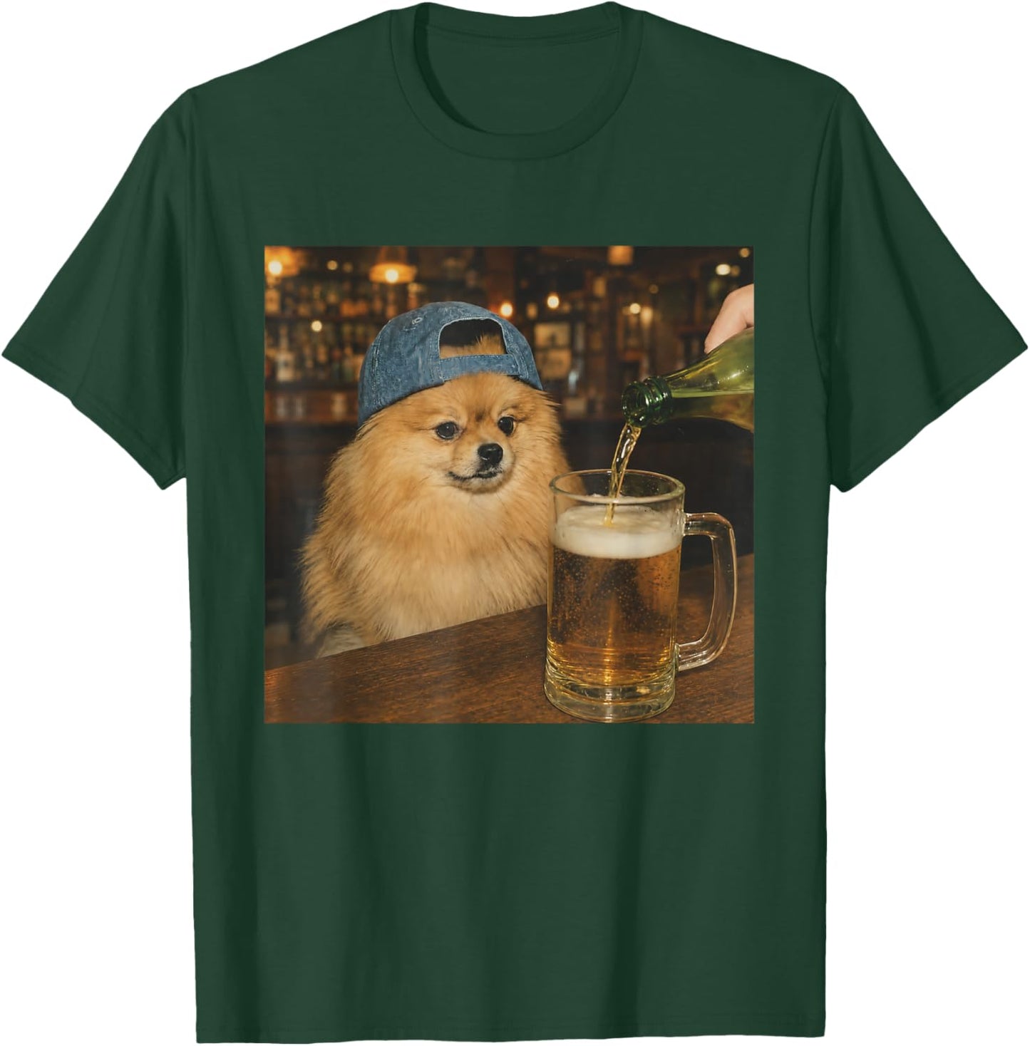 Pomeranian Drinking Beer Shirt Funny Dog Meme Art Vintage T-Shirt - T-Shirt | Forest