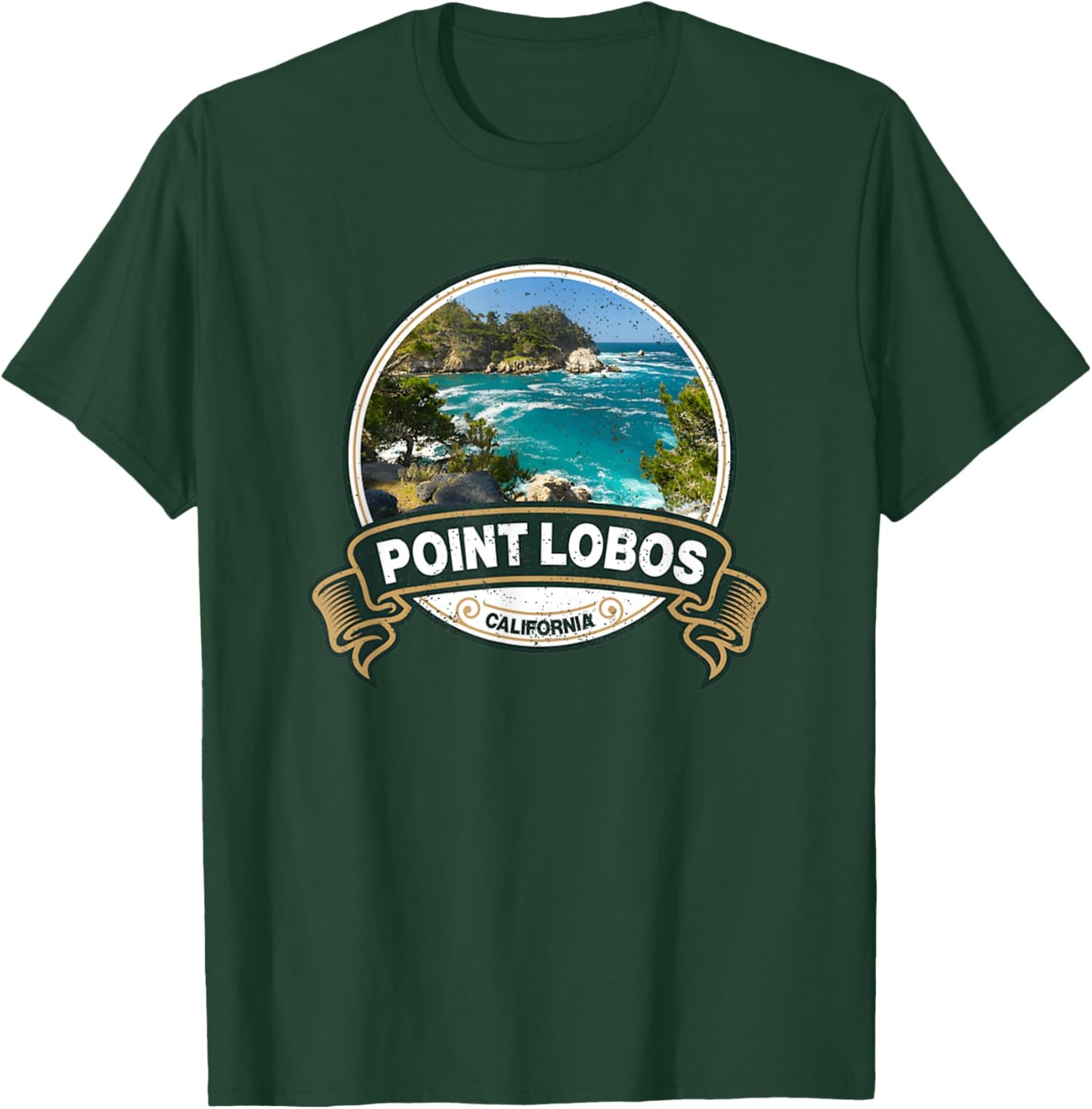 Vintage Nature Point Lobos California Travel Badge T-Shirt - T-Shirt | Forest