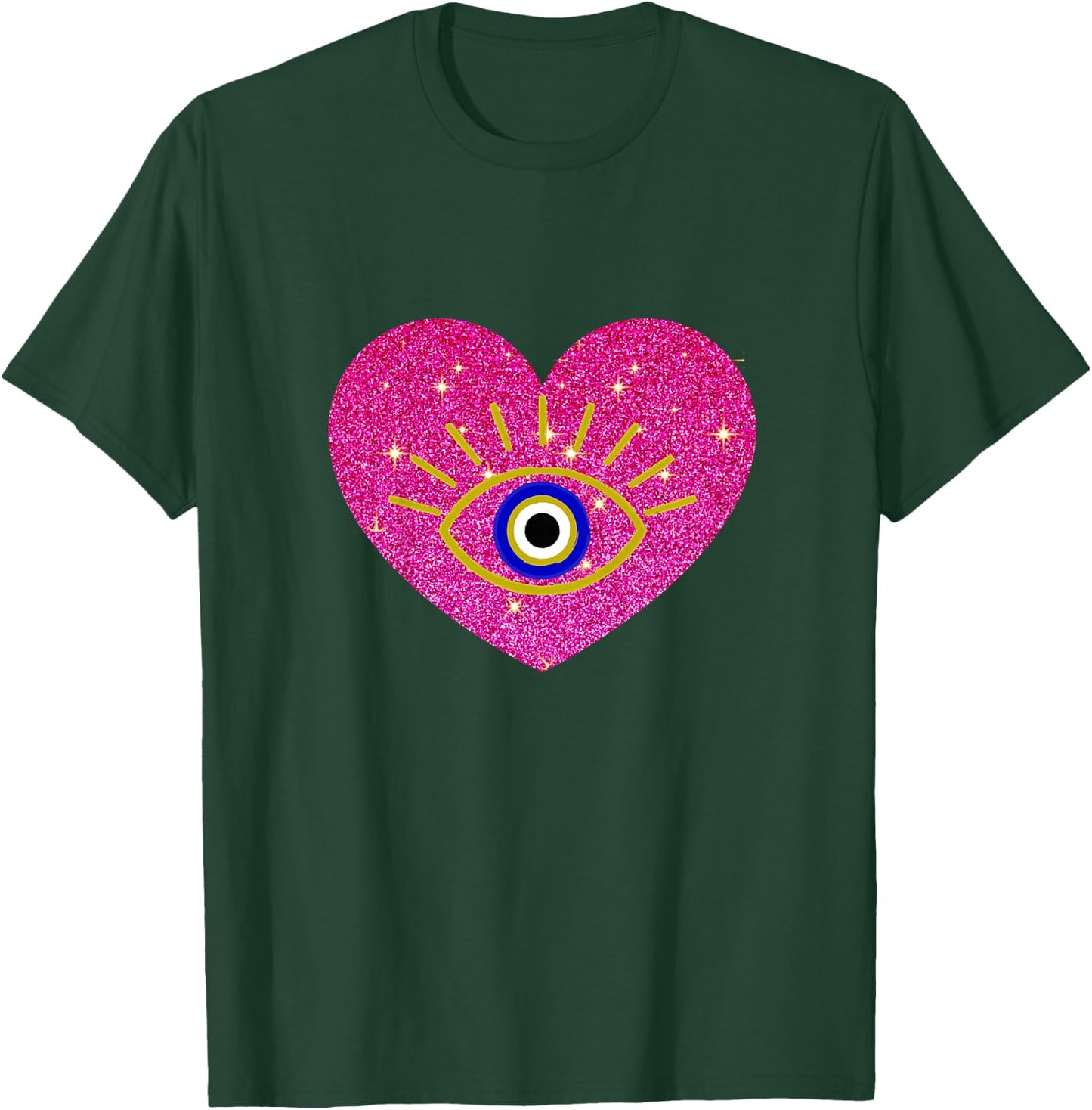 Pink Heart Cute Evil Eye Protection Toddler's and Children T-Shirt - T-Shirt | Forest