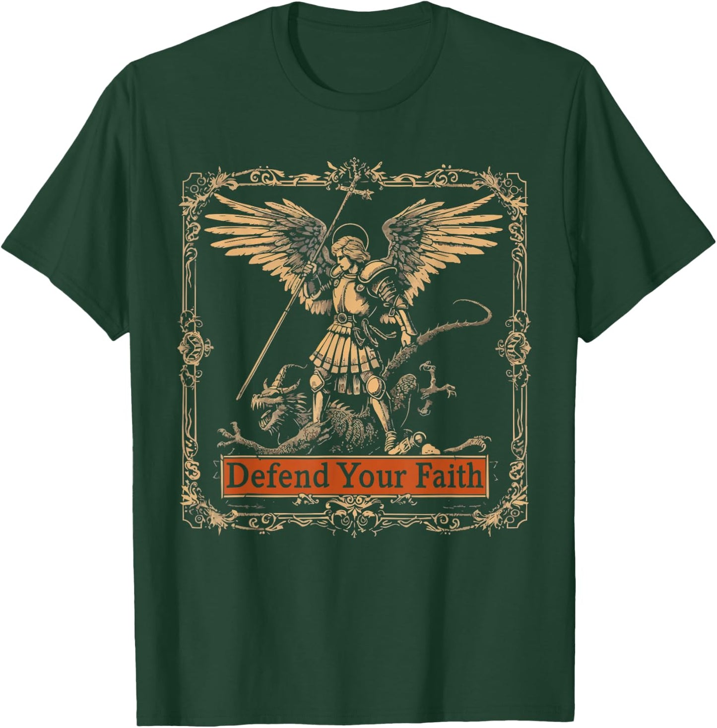 Archangel Catholic Religion Christianity Guardian Angel T-Shirt - T-Shirt | Forest