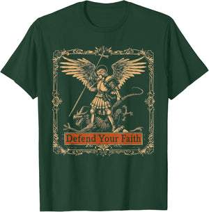 Archangel Catholic Religion Christianity Guardian Angel T-Shirt - T-Shirt | Forest