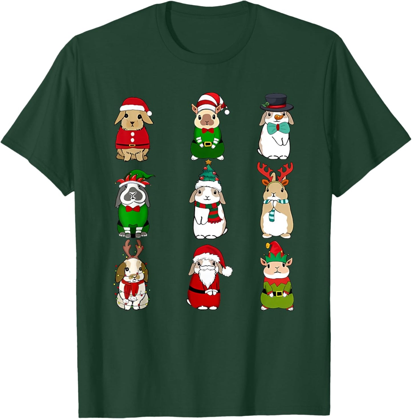 Cute Bunny Christmas T-Shirt - T-Shirt | Forest