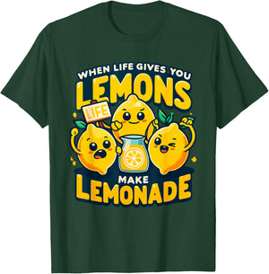 When Life Gives You Lemons Make Lemonade Quote Citrus T-Shirt - T-Shirt | Forest
