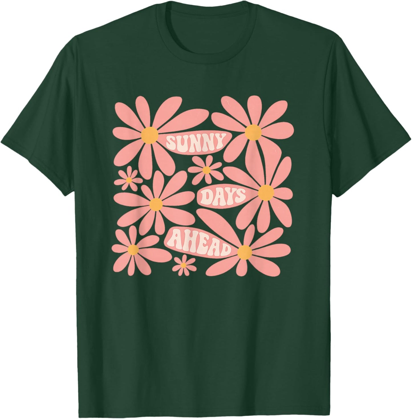 Retro Sunny Day Ahead Summer Floral Women's Casual Wear T-Shirt - T-Shirt | Forest