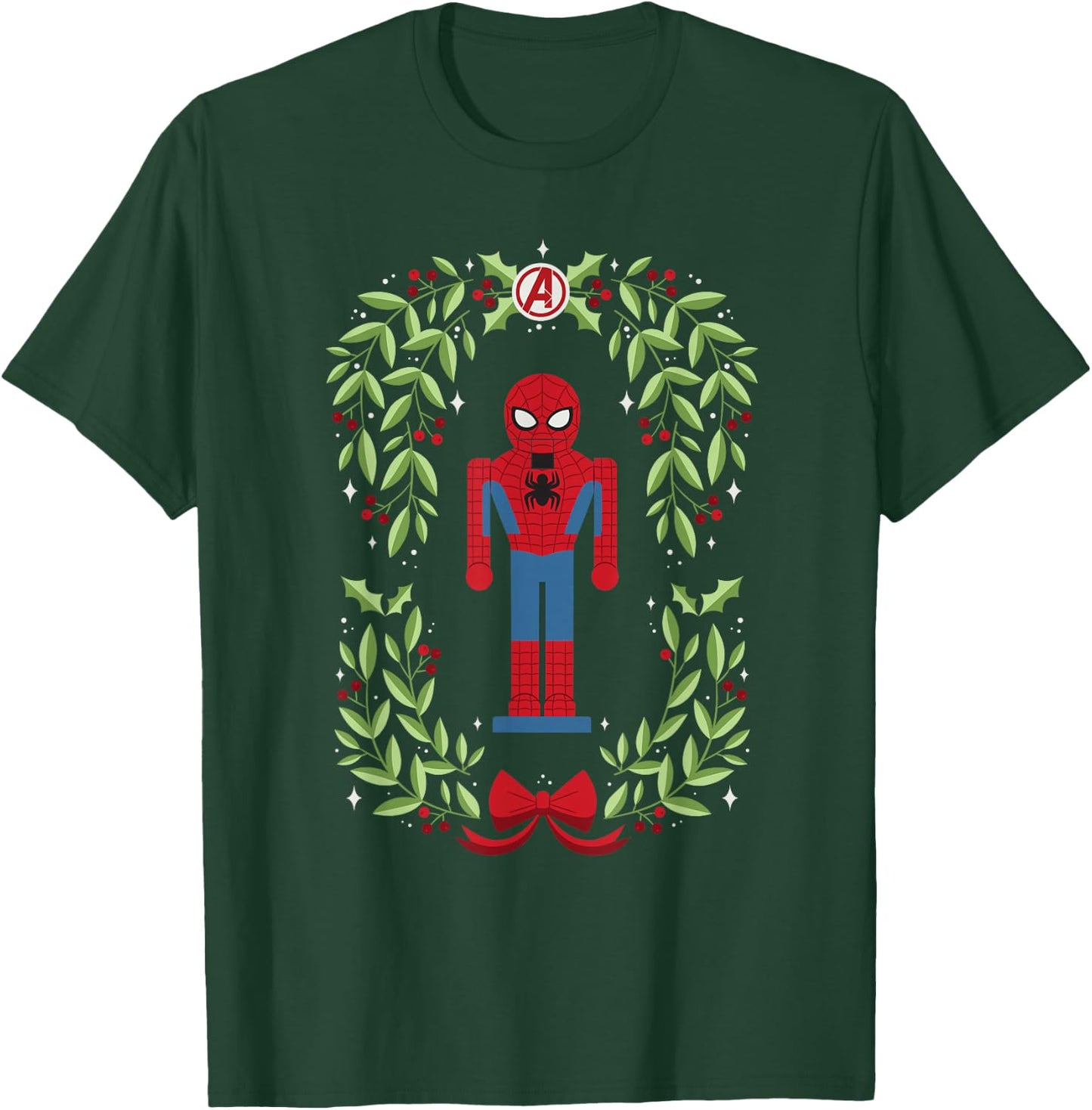 Marvel Holiday Christmas Avengers Spider-Man Nutcracker T-Shirt - T-Shirt | Forest