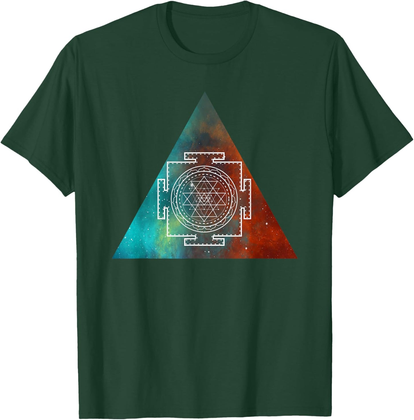 Sacred Geometry - Sri Yantra Graphic T-Shirt - T-Shirt | Forest