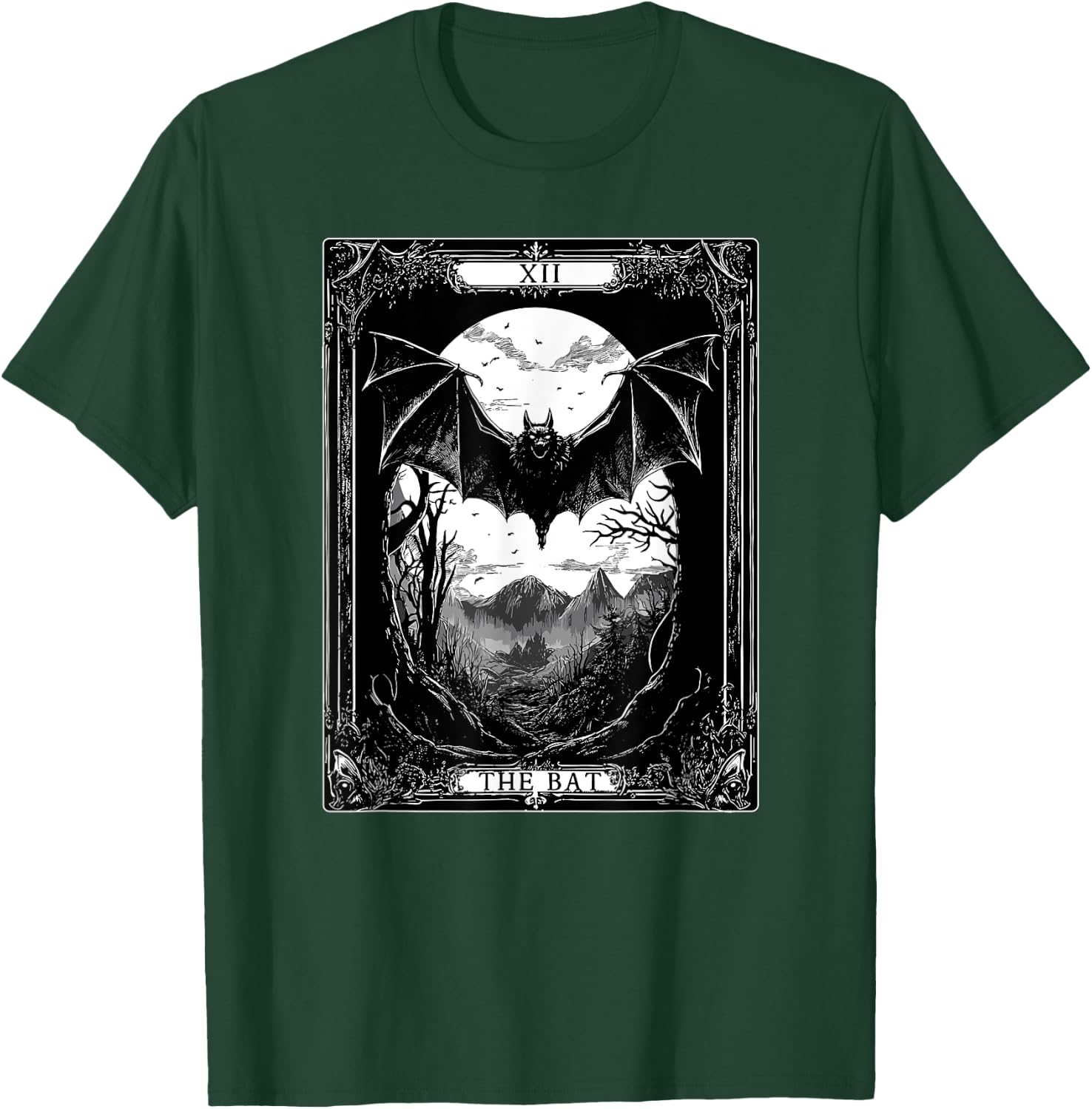 The Bat Tarot Card Vintage Gothic Halloween T-Shirt - T-Shirt | Forest