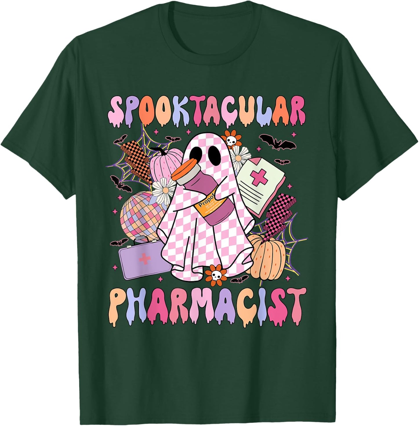 Spooktacular Pharmacist Spooky Halloween Pharmacy Week T-Shirt - T-Shirt | Forest