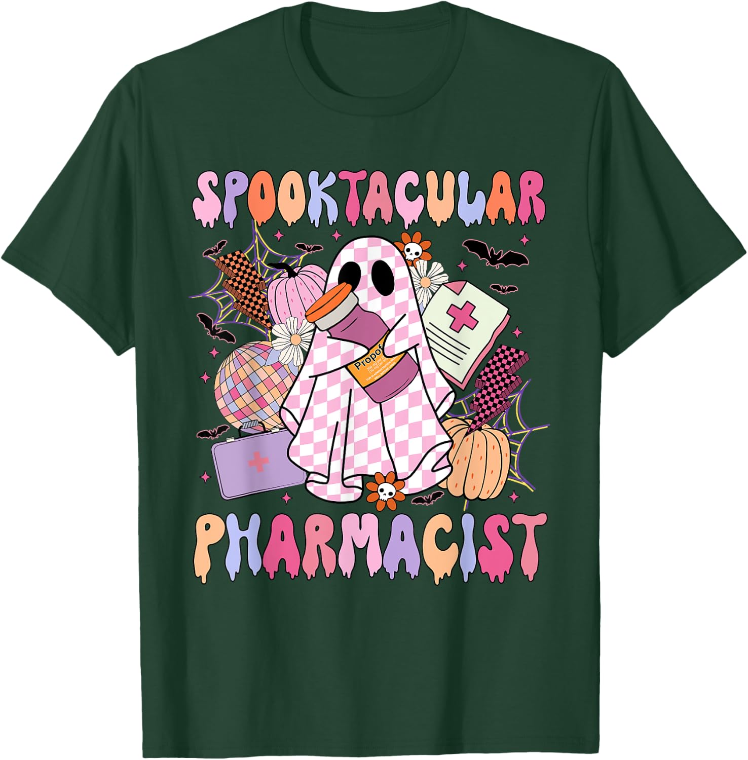 Spooktacular Pharmacist Spooky Halloween Pharmacy Week T-Shirt - T-Shirt | Forest