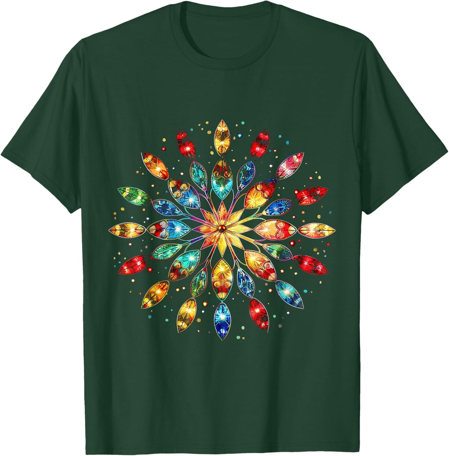 Christmas Lights Graphic X-Mas Art Christmas T-Shirt - T-Shirt | Forest