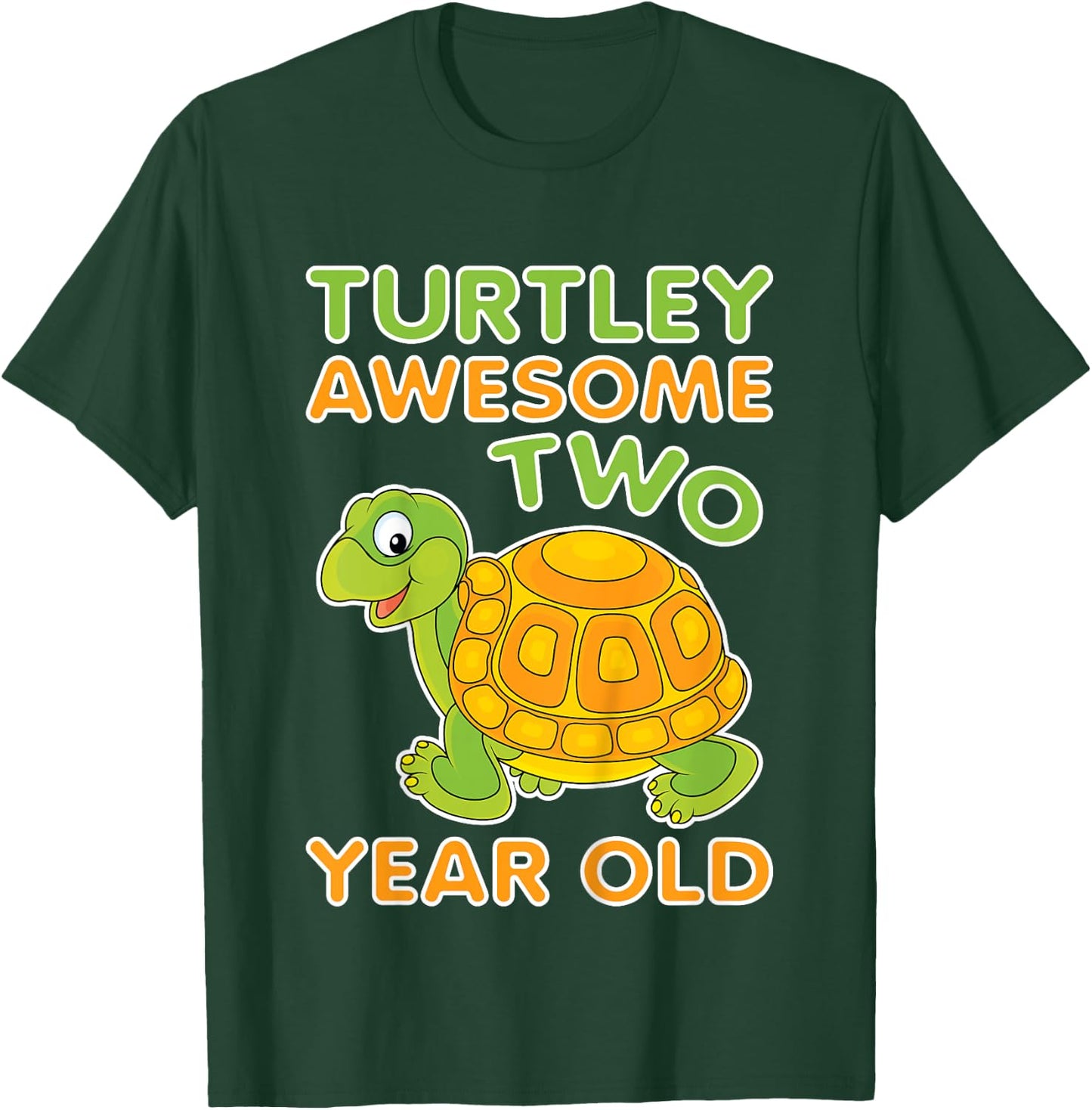 Turtley Awesome Two Year Old Kids 2nd Birthday Turtle T-Shirt - T-Shirt | Forest