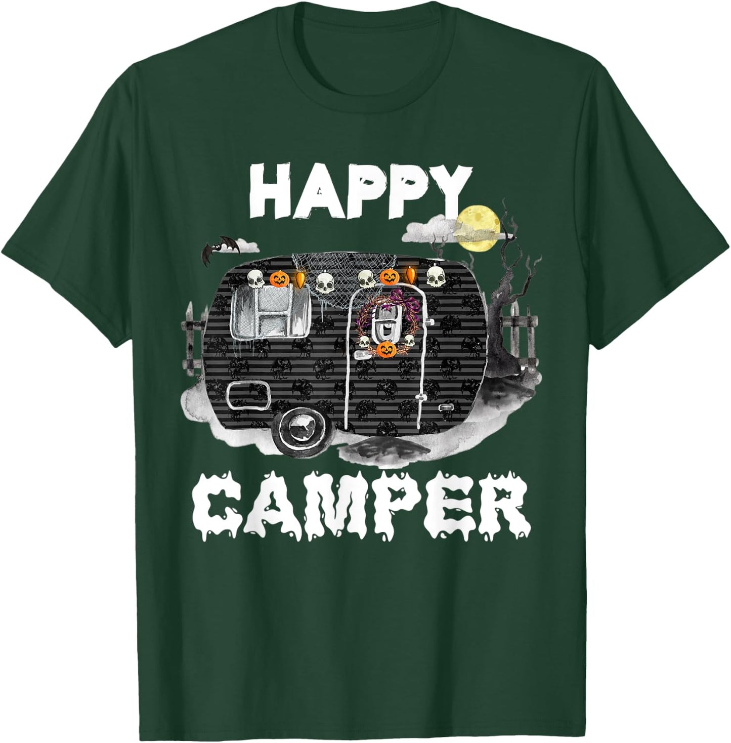 CAMPING Happy Camper Halloween Camp O Ween T-Shirt - T-Shirt | Forest