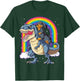 Dachshund Riding Dinosaur T-rex Boys Girls Rainbow Men Women T-Shirt - T-Shirt | Forest
