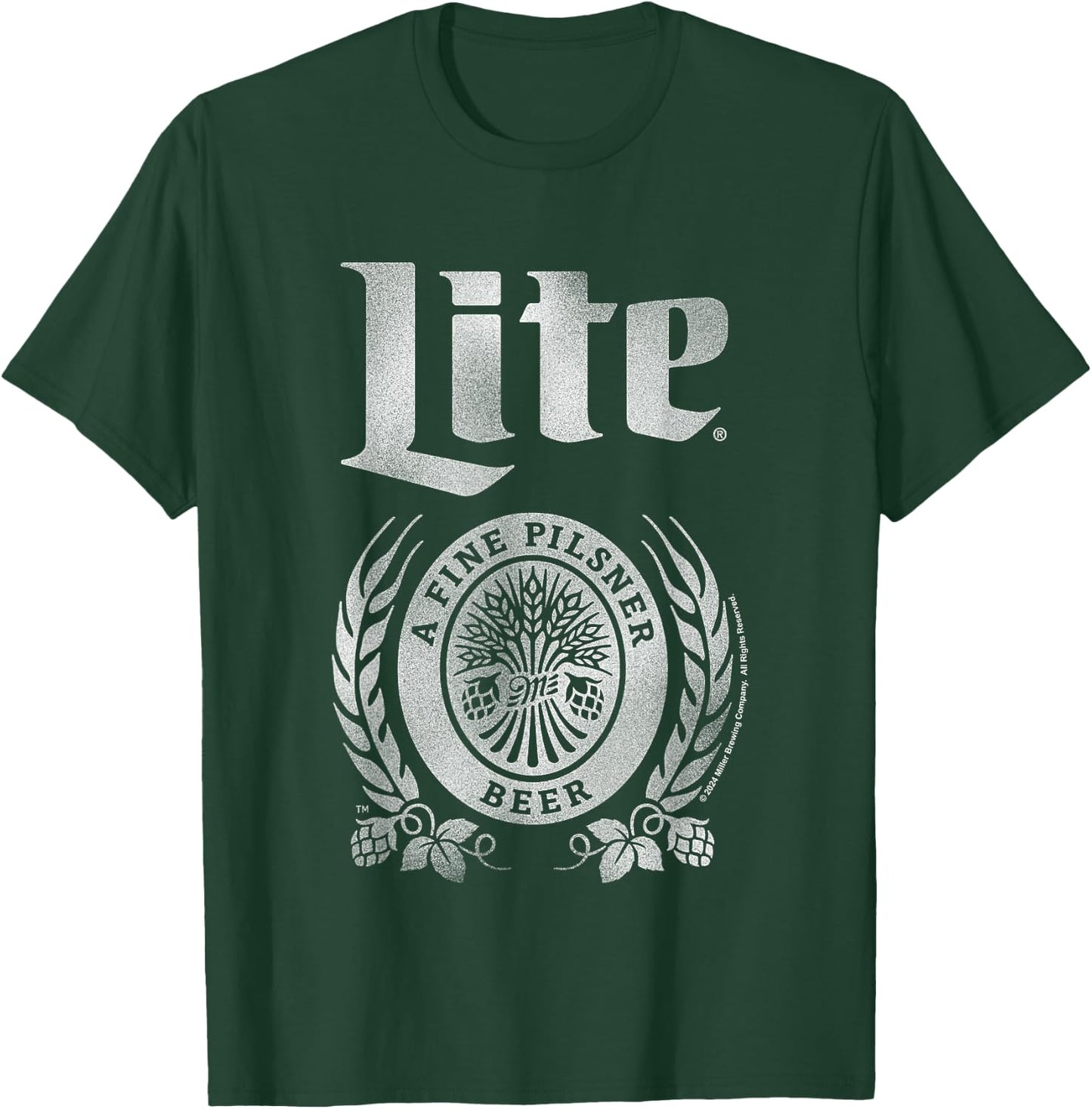 Miller Lite A Fine Pilsner Faded Vintage Label T-Shirt - T-Shirt | Forest