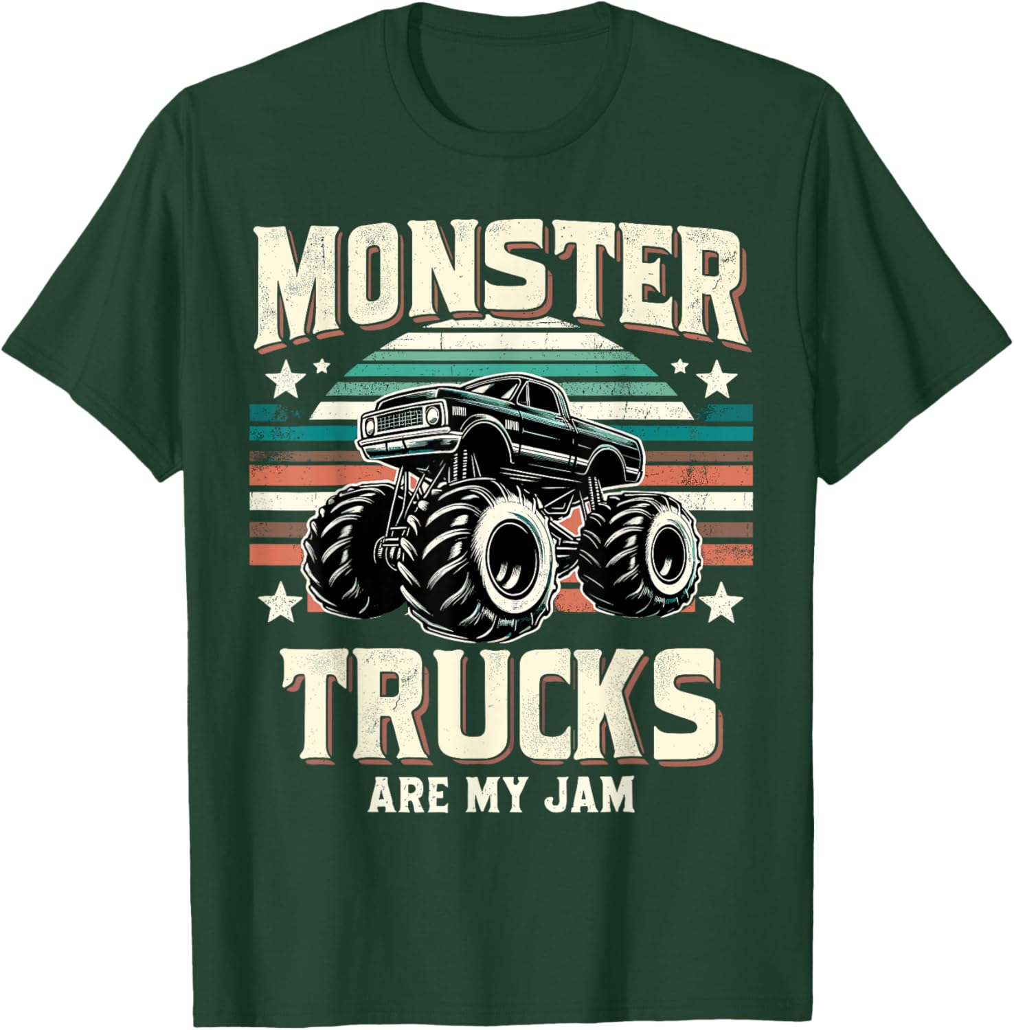 Monster Trucks Are My Jam Vintage Monster Truck T-Shirt - T-Shirt | Forest