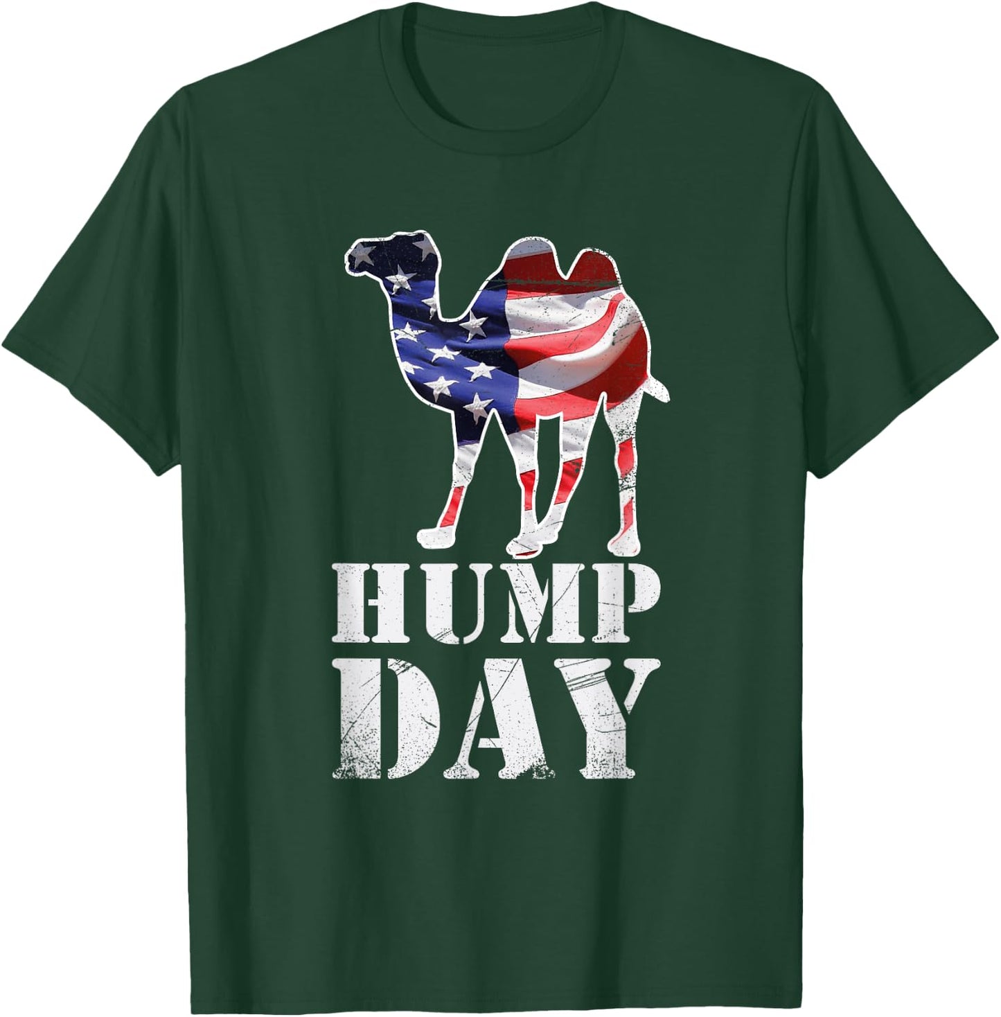 Hump Day American Flag Camel Themed Illustration Art Designe Kids Men T-Shirt - T-Shirt | Forest