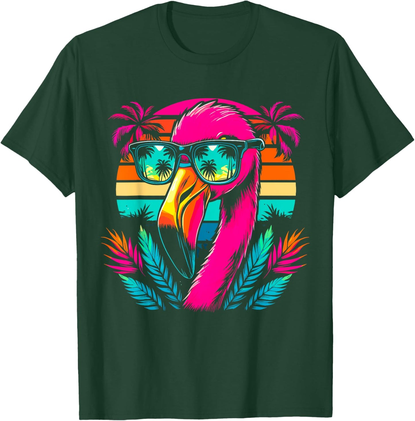 Cool Flamingo with Sunglasses T-Shirt - T-Shirt | Forest