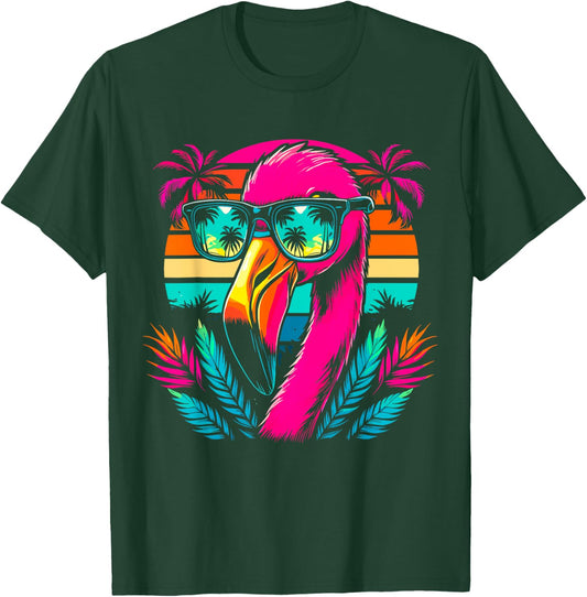Cool Flamingo with Sunglasses T-Shirt - T-Shirt | Forest