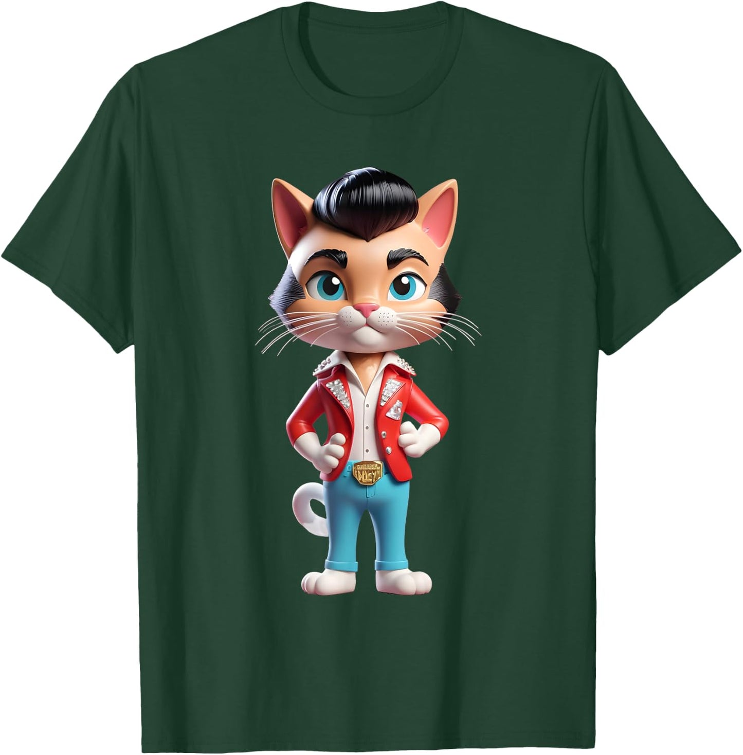Funny Rockabilly Cat Rock n Roll Music Retro Vintage 50s 60s Women Kids T-Shirt - T-Shirt | Forest