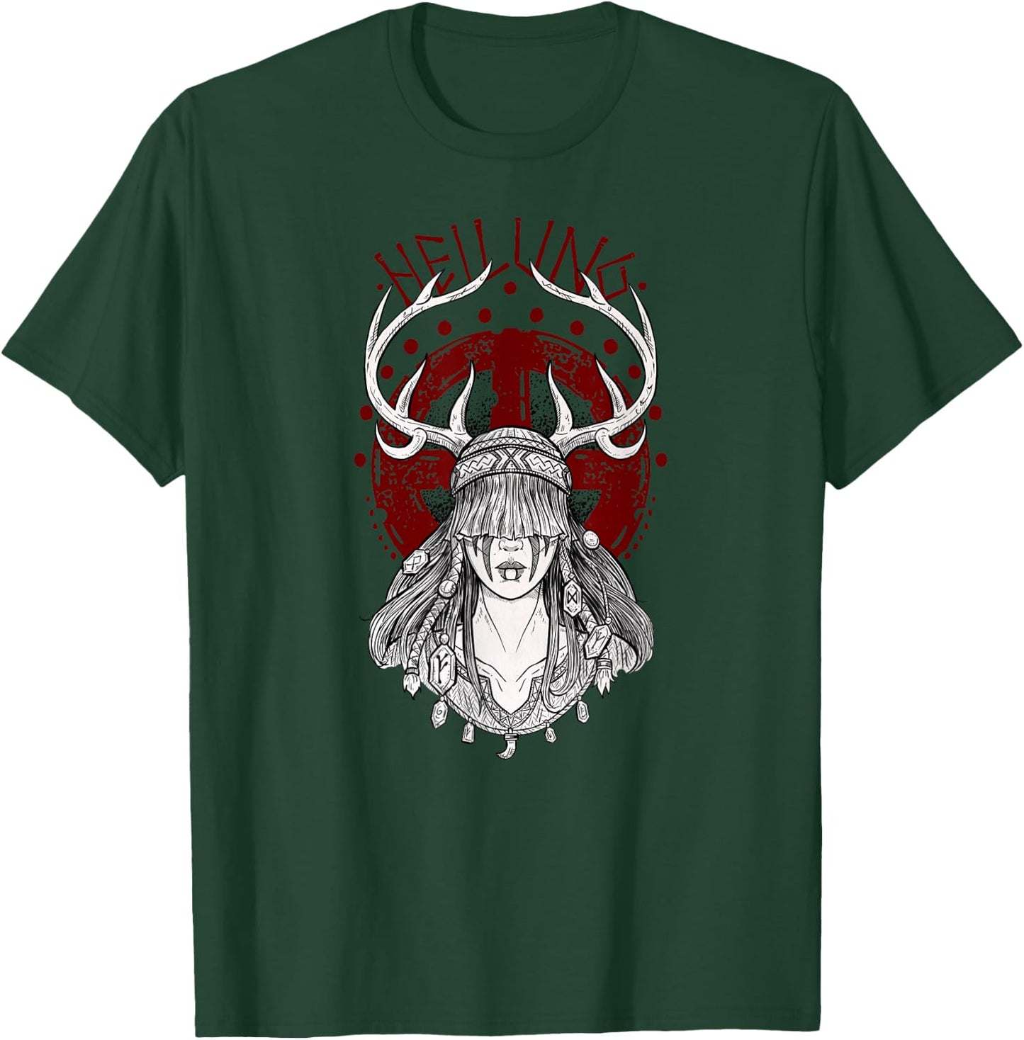 Nordic Shaman girl heilung shirt T-Shirt - T-Shirt | Forest