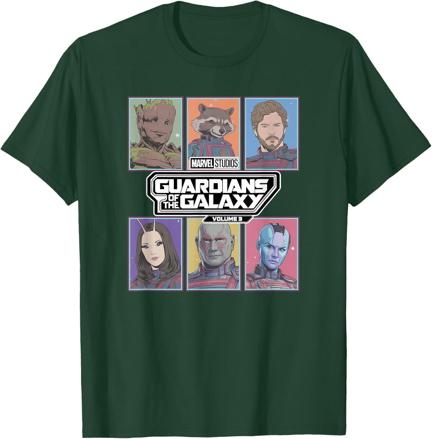 Marvel Guardians of The Galaxy Vol. 3 Retro Trading Cards T-Shirt - T-Shirt | Forest