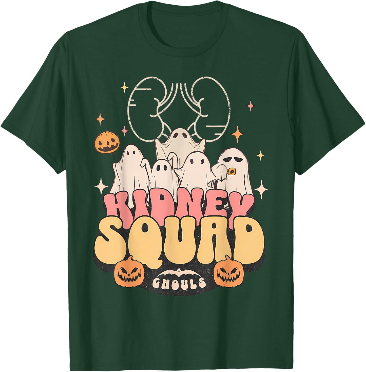 Nurse Kidney Squad Halloween Cute Ghost Nurse Dialysis RN T-Shirt - T-Shirt | Forest