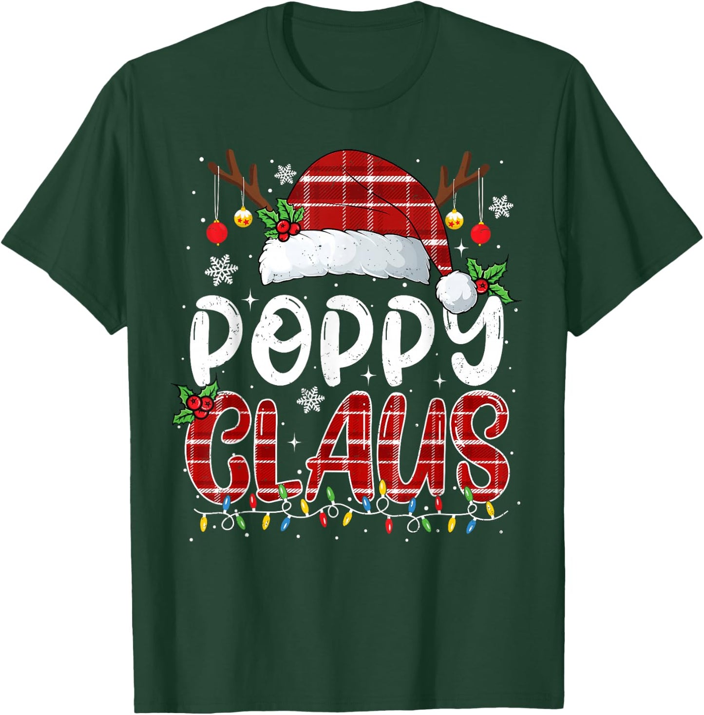 Poppy Claus Christmas Lights Pajama Family Matching T-Shirt - T-Shirt | Forest