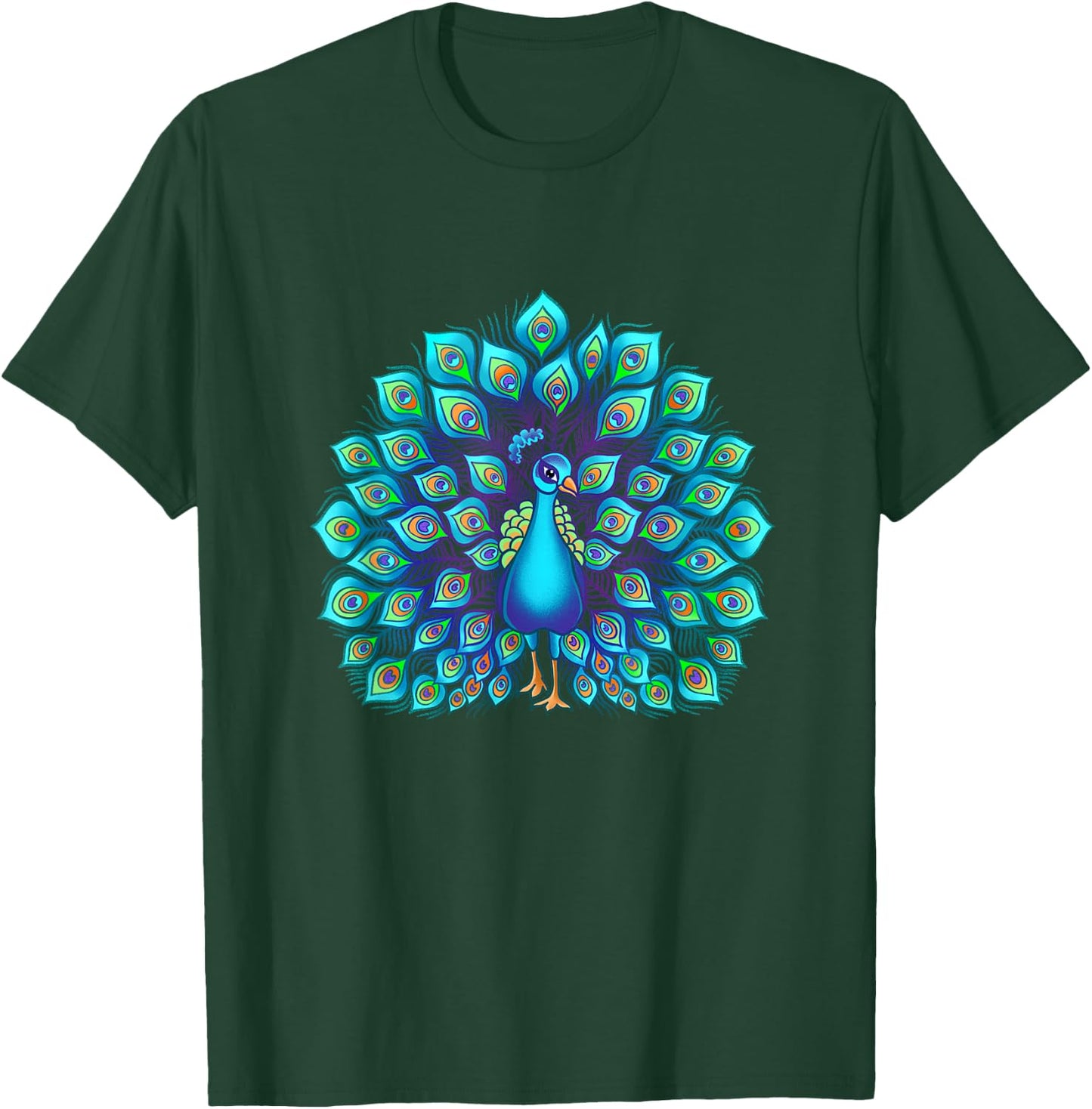 Peacock Bird Lover Illustration T-Shirt - T-Shirt | Forest