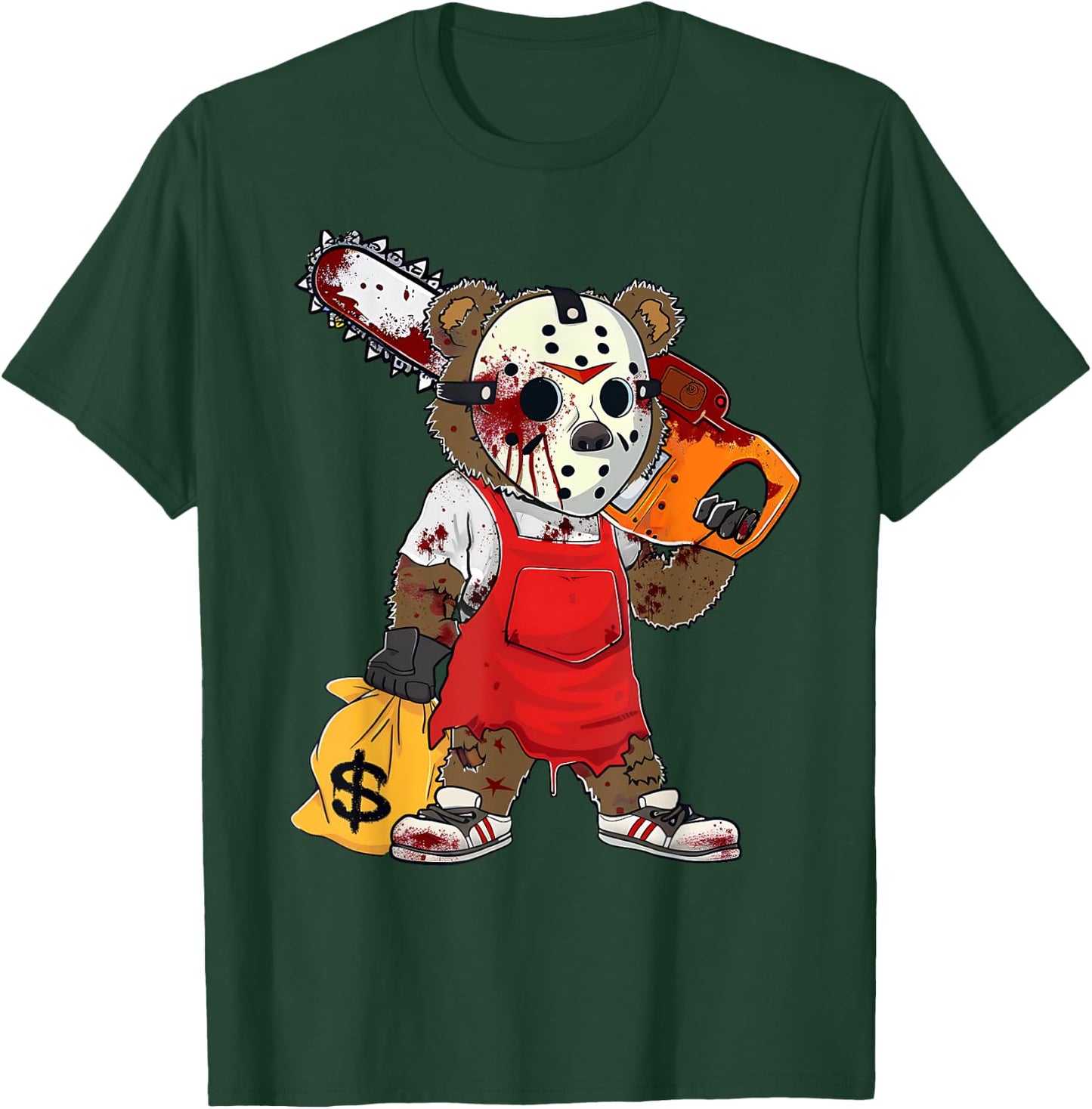 Scary Halloween Costume Hip Hop Lover Teddy Bear Horror T-Shirt - T-Shirt | Forest