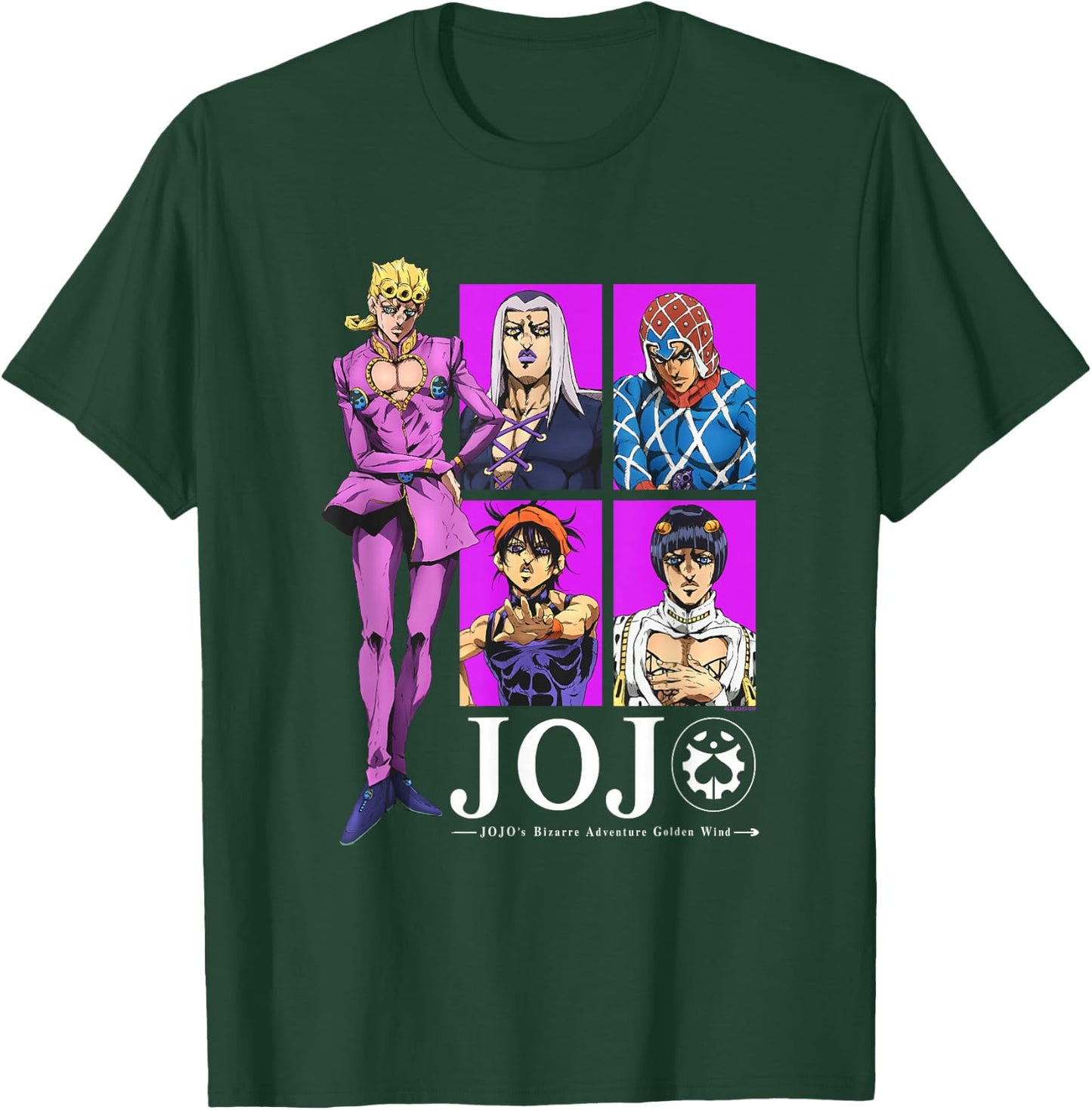 JoJo Golden Wind Giorno Abbacchio Mista Narancia Bruno Gang T-Shirt - T-Shirt | Forest