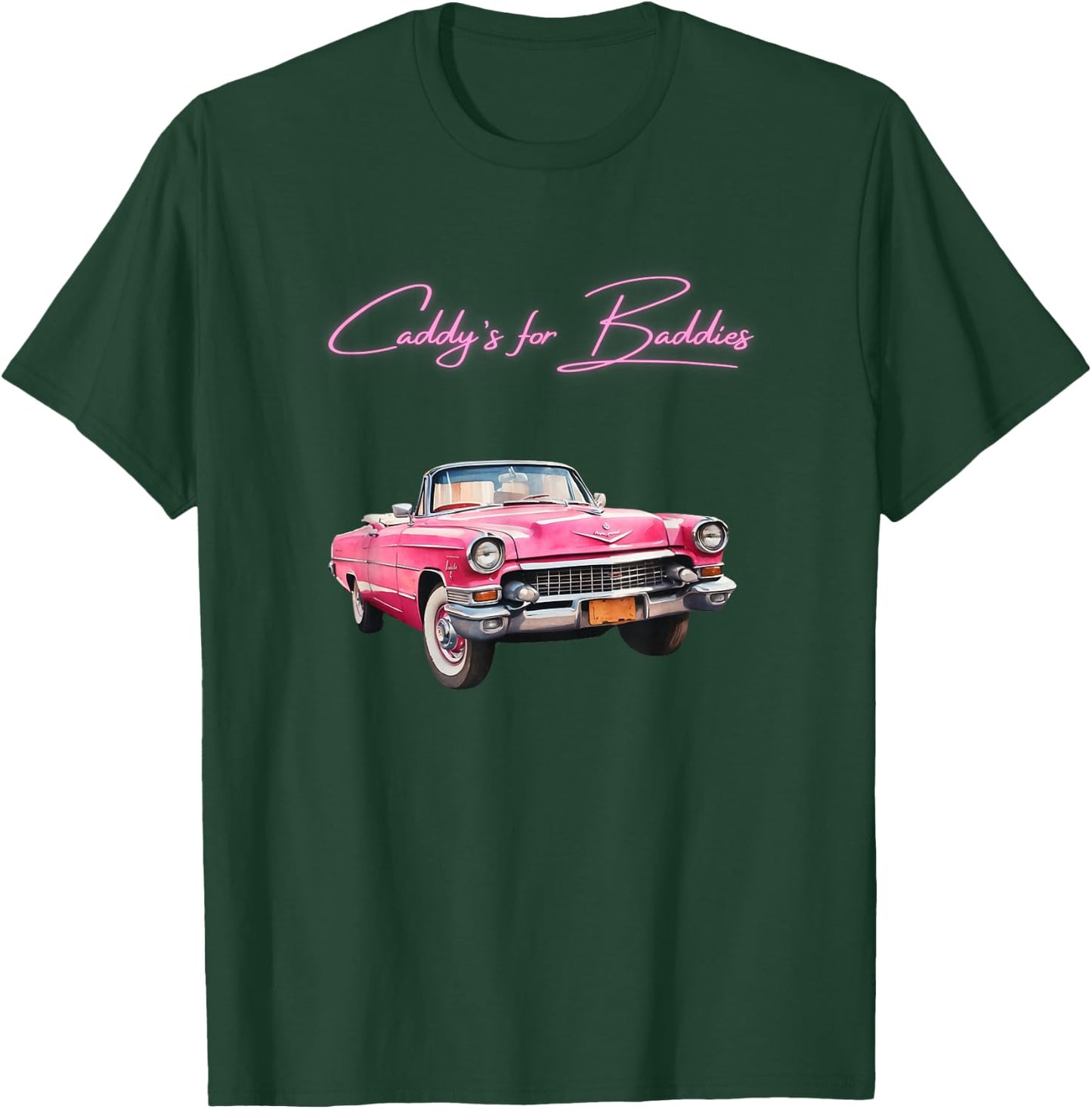 Pink Cadillac Lookin Vehicle - Vintage Style - Oldschool T-Shirt - T-Shirt | Forest