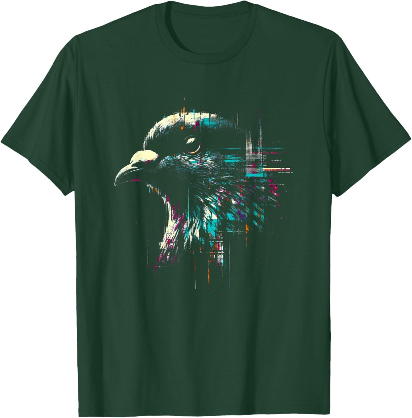 Pigeon Face - Vintage Graphic Pigeon Breeder Bird Lover T-Shirt - T-Shirt | Forest