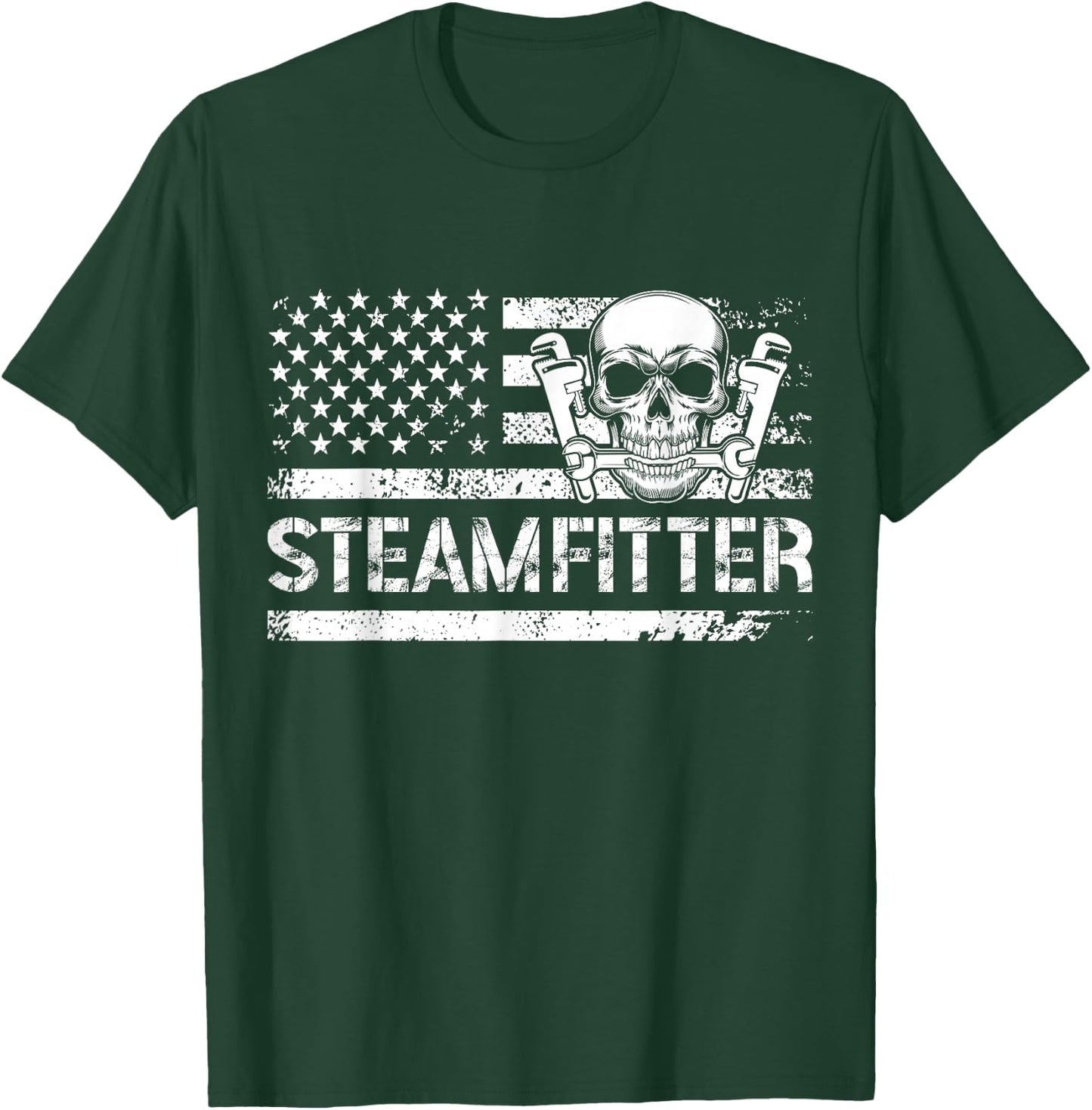 Steamfitter US Flag Pipefitter Steamfitters T-Shirt - T-Shirt | Forest