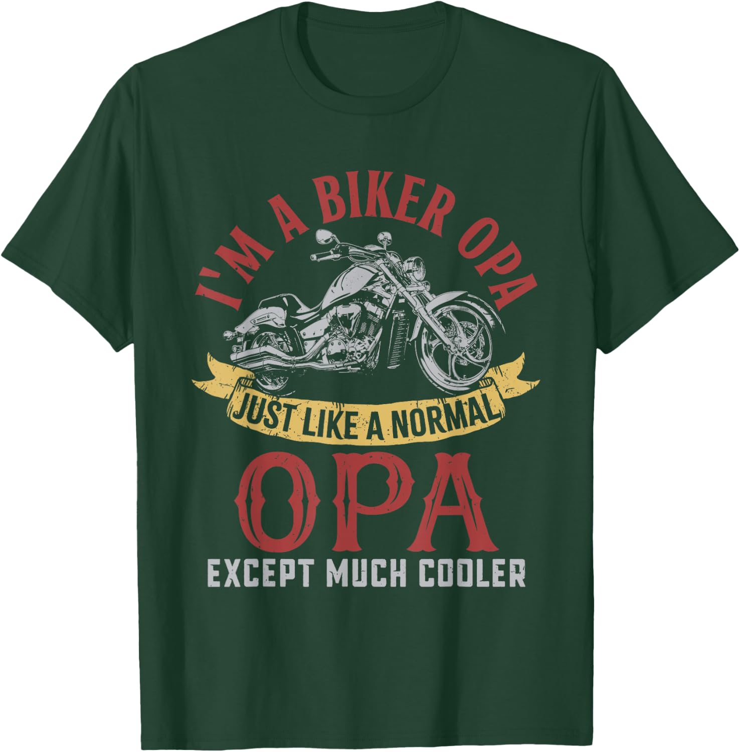 Motorcycle I'm A Biker Opa Gifts For Father's Day Men T-Shirt - T-Shirt | Forest