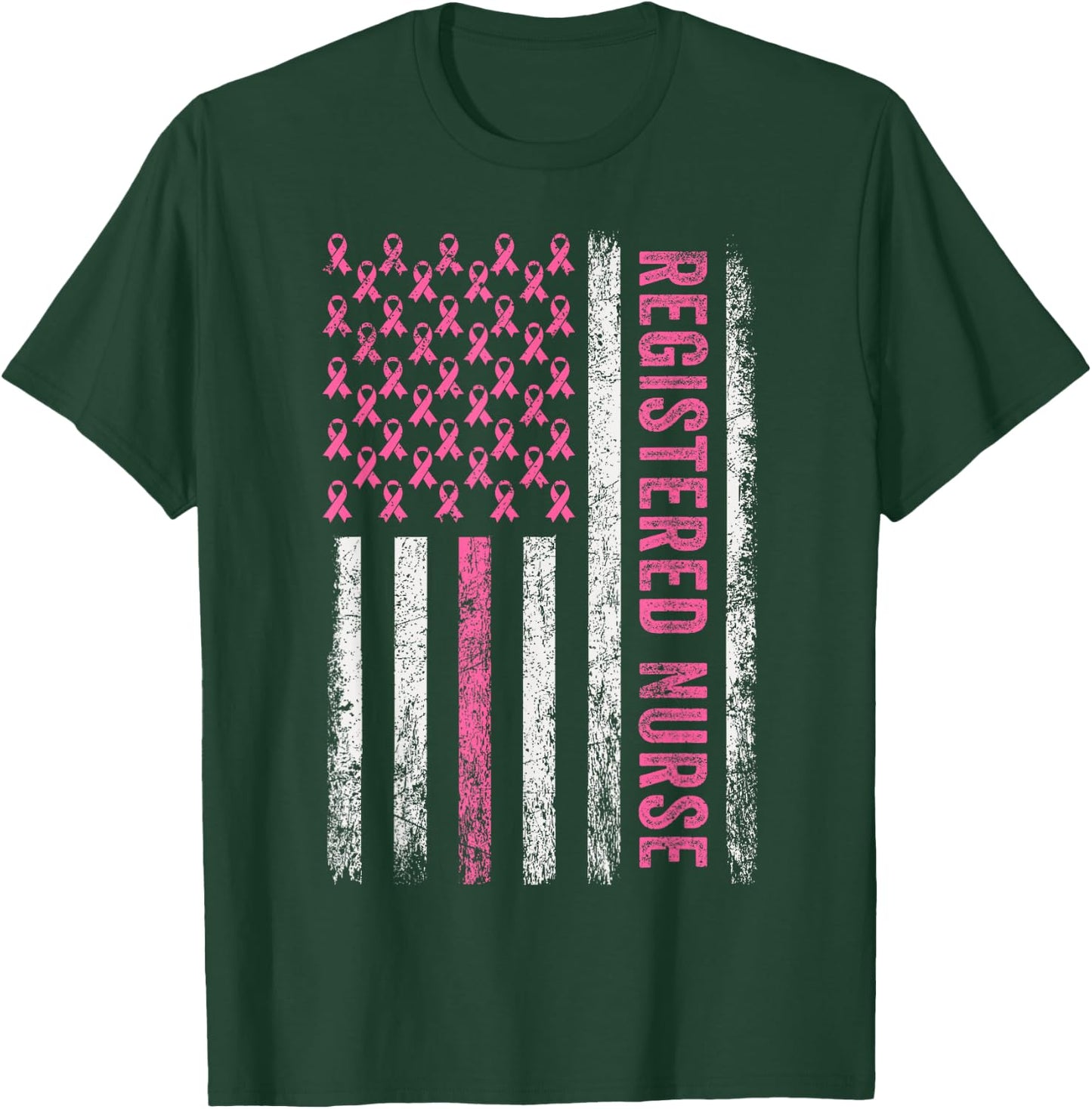 RN Nurse Breast Cancer Pink Registered Nurse Breast Cancer T-Shirt - T-Shirt | Forest