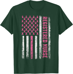 RN Nurse Breast Cancer Pink Registered Nurse Breast Cancer T-Shirt - T-Shirt | Forest
