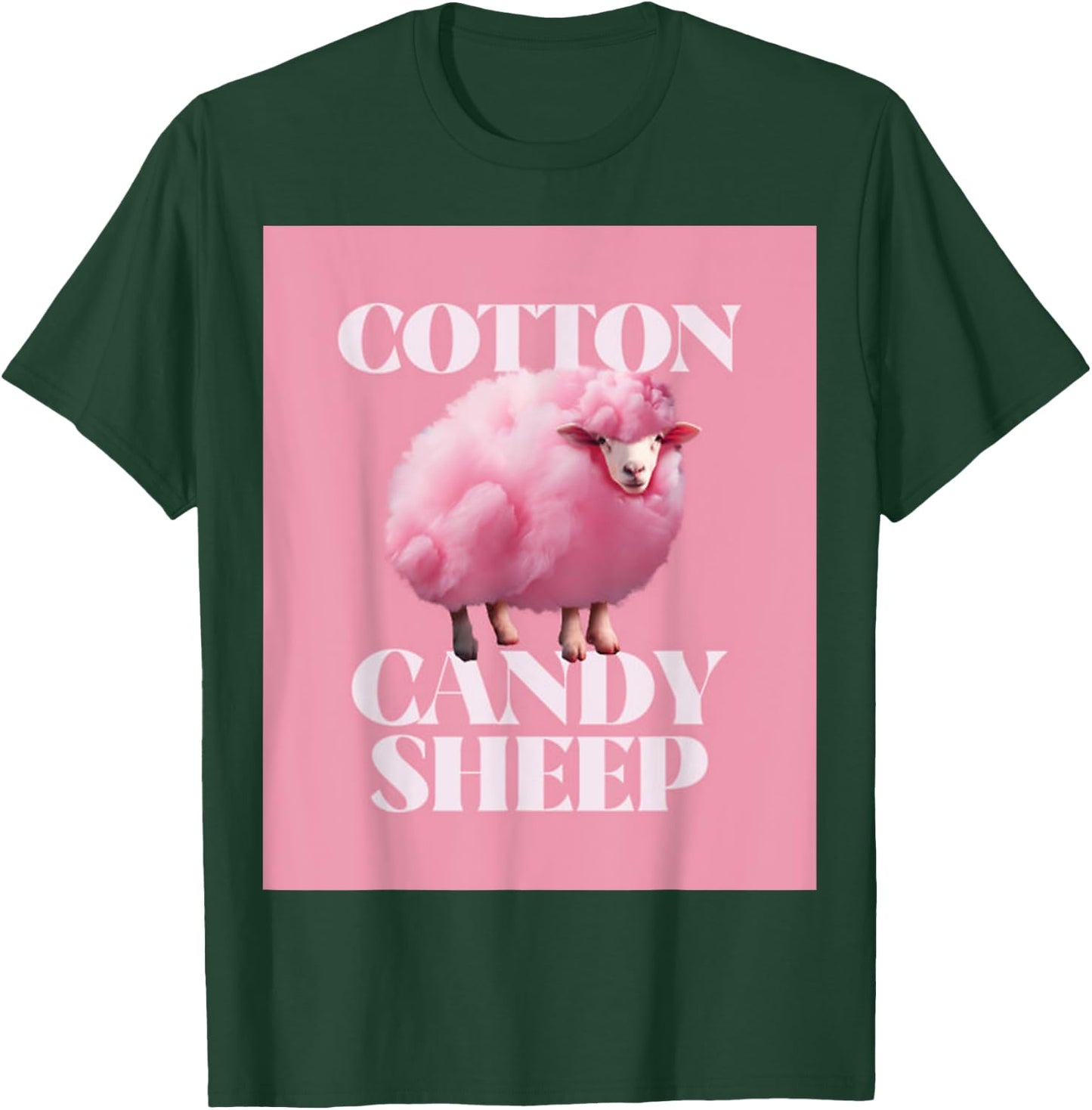 Fun Cute Fluffy Pink Sheep Design T-Shirt - T-Shirt | Forest