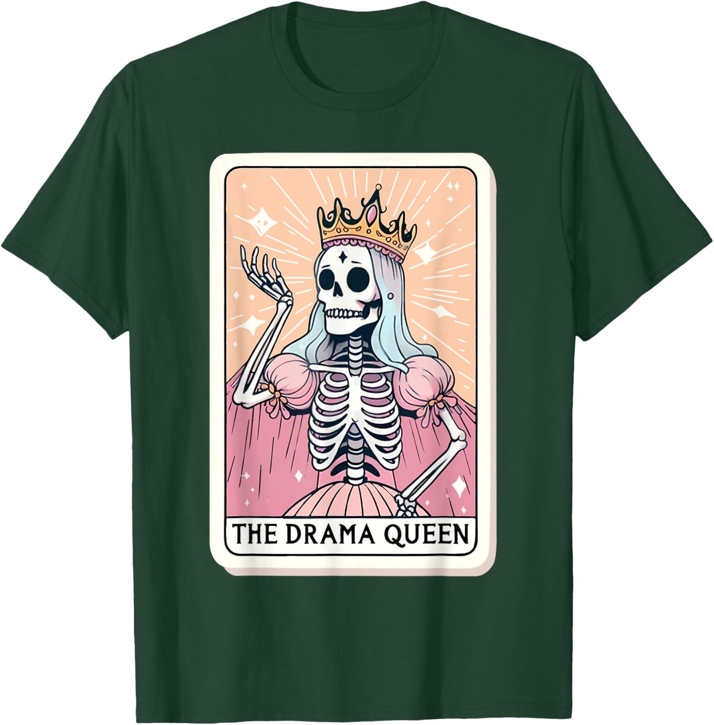 The Drama Queen Tarot Card Funny Skeleon Skull Women Girls T-Shirt - T-Shirt | Forest